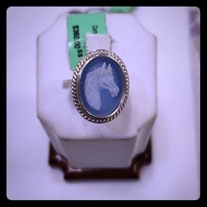 Sterling silver chameo horse ring